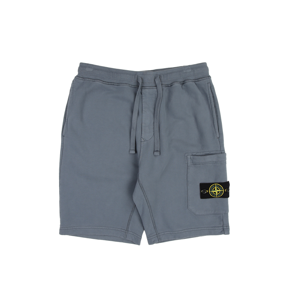 Stone Island 100％純棉 短褲 抓絨褲  藍色