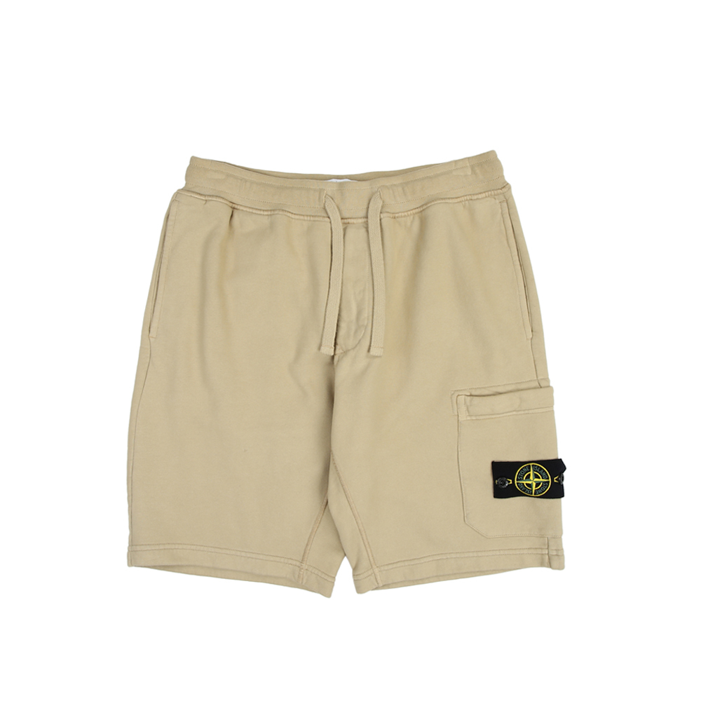 Stone Island 100％純棉 短褲 抓絨褲  米色