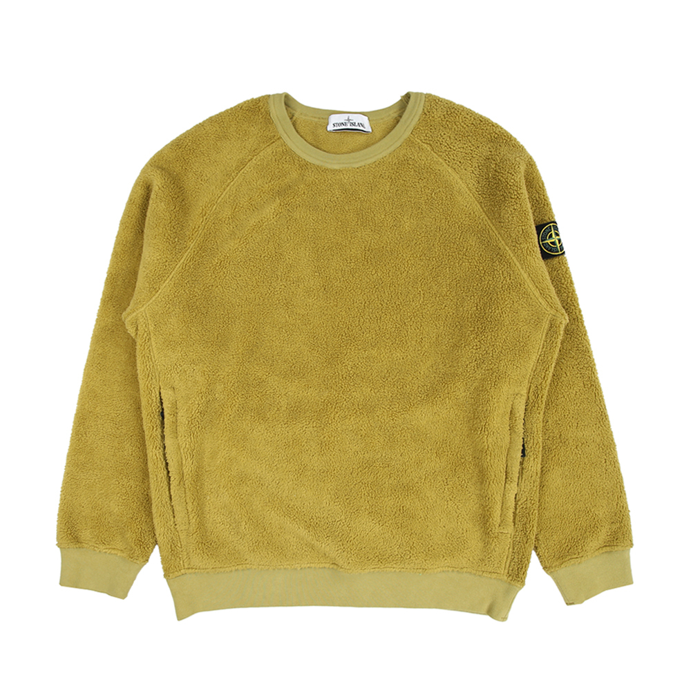 Stone Island 長袖 大學T 毛絨 芥末黃