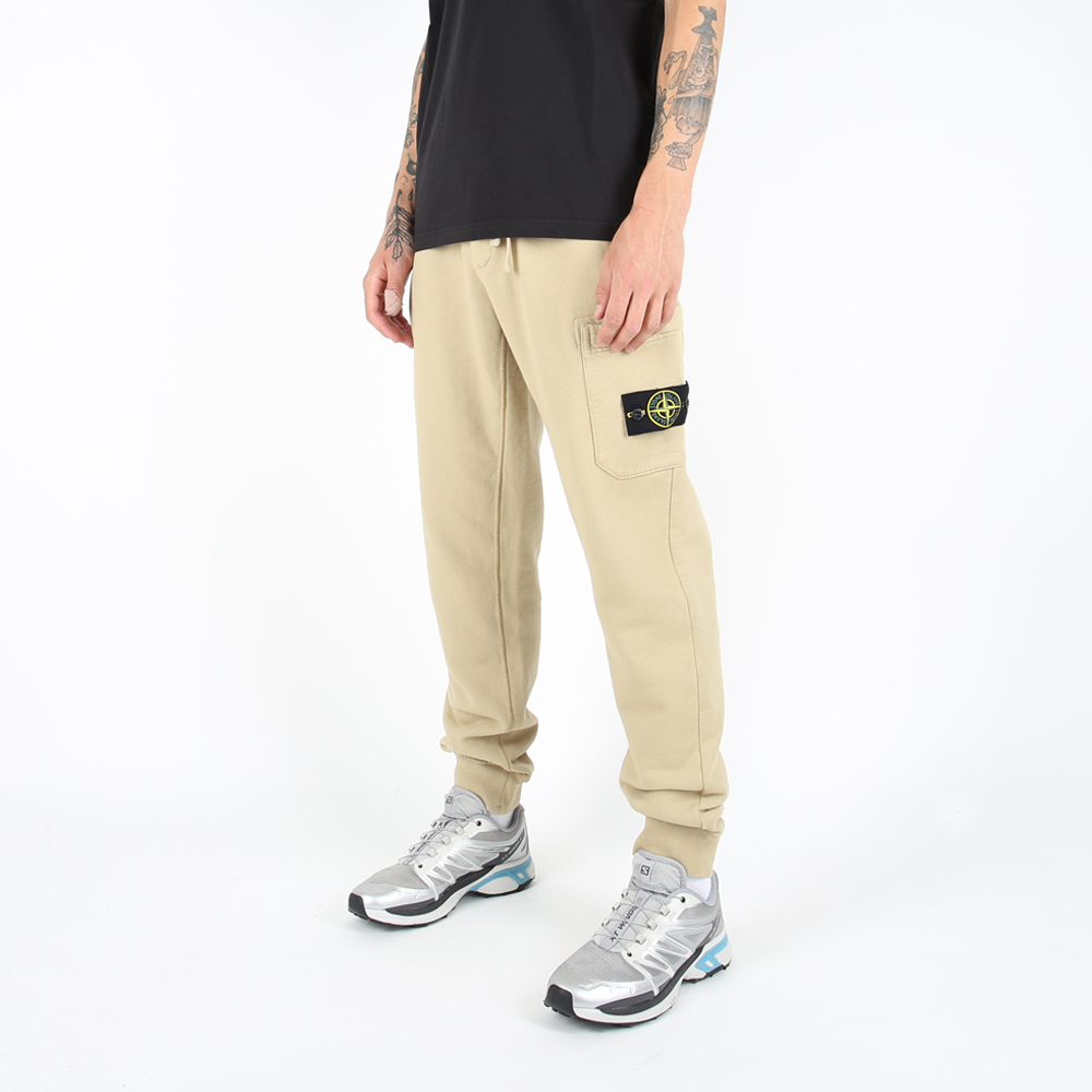 Stone Island 100％純棉 抓絨褲 長褲 米色