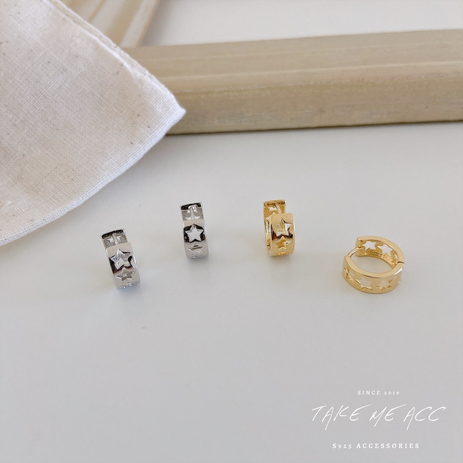 星星圈圈｜全純銀耳環