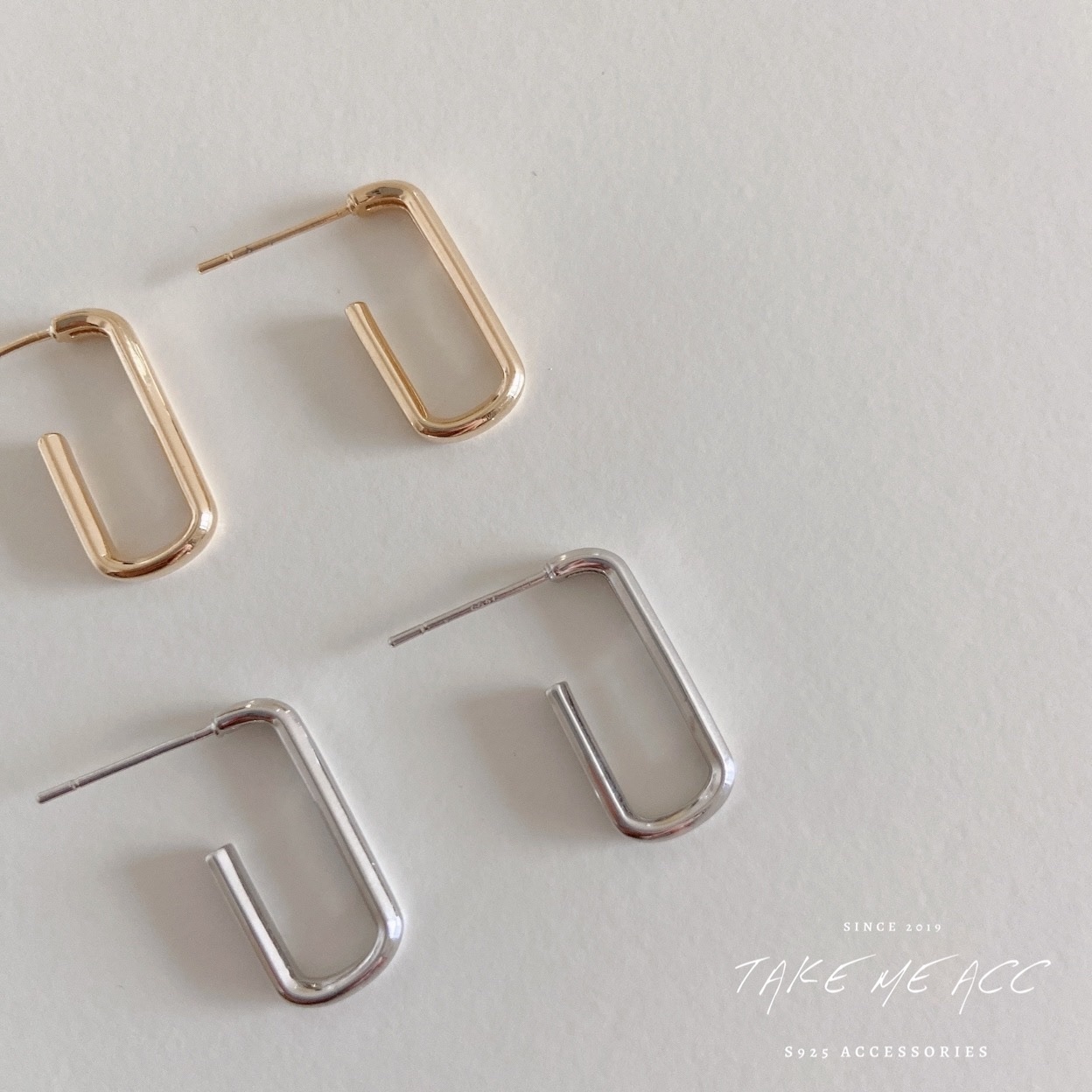 矩｜純銀針耳環