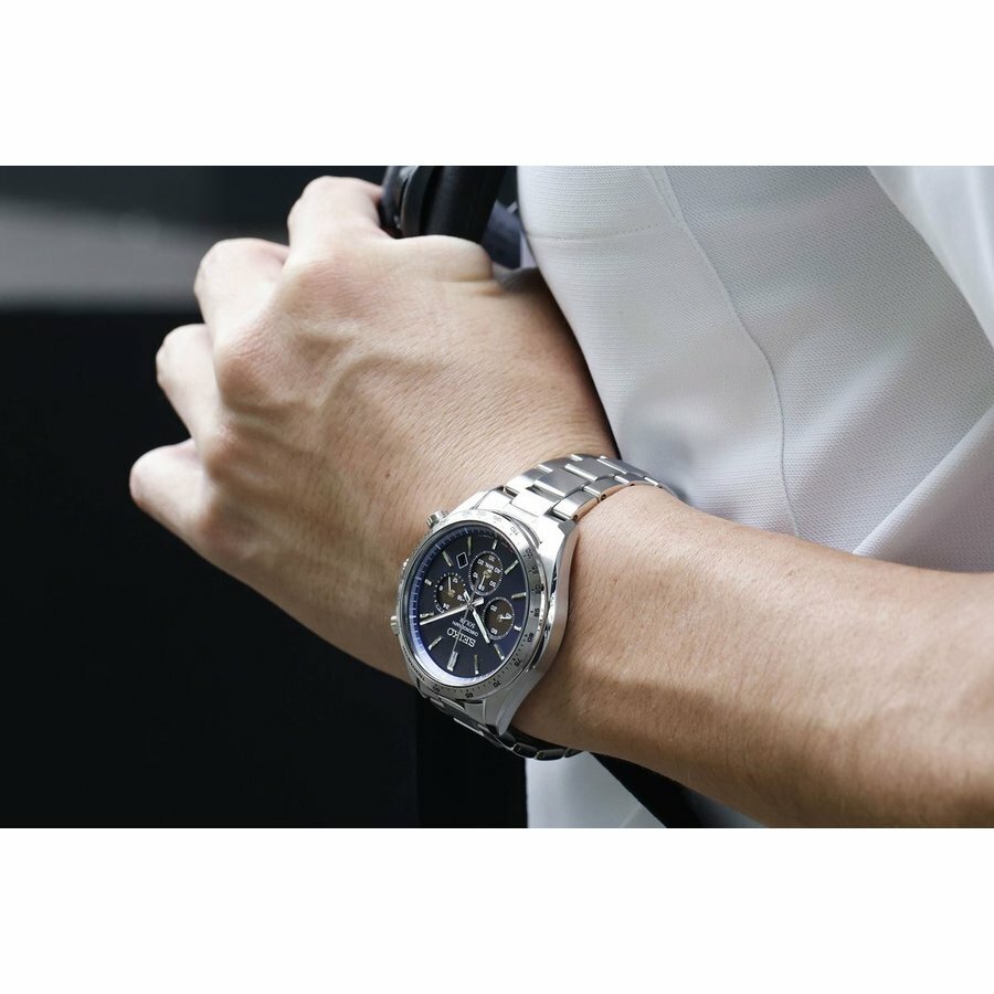 萬年鐘錶 - SEIKO   太陽能三眼計時男錶  SBPY163J  /  V175-0FA0B  錶徑42.2MM