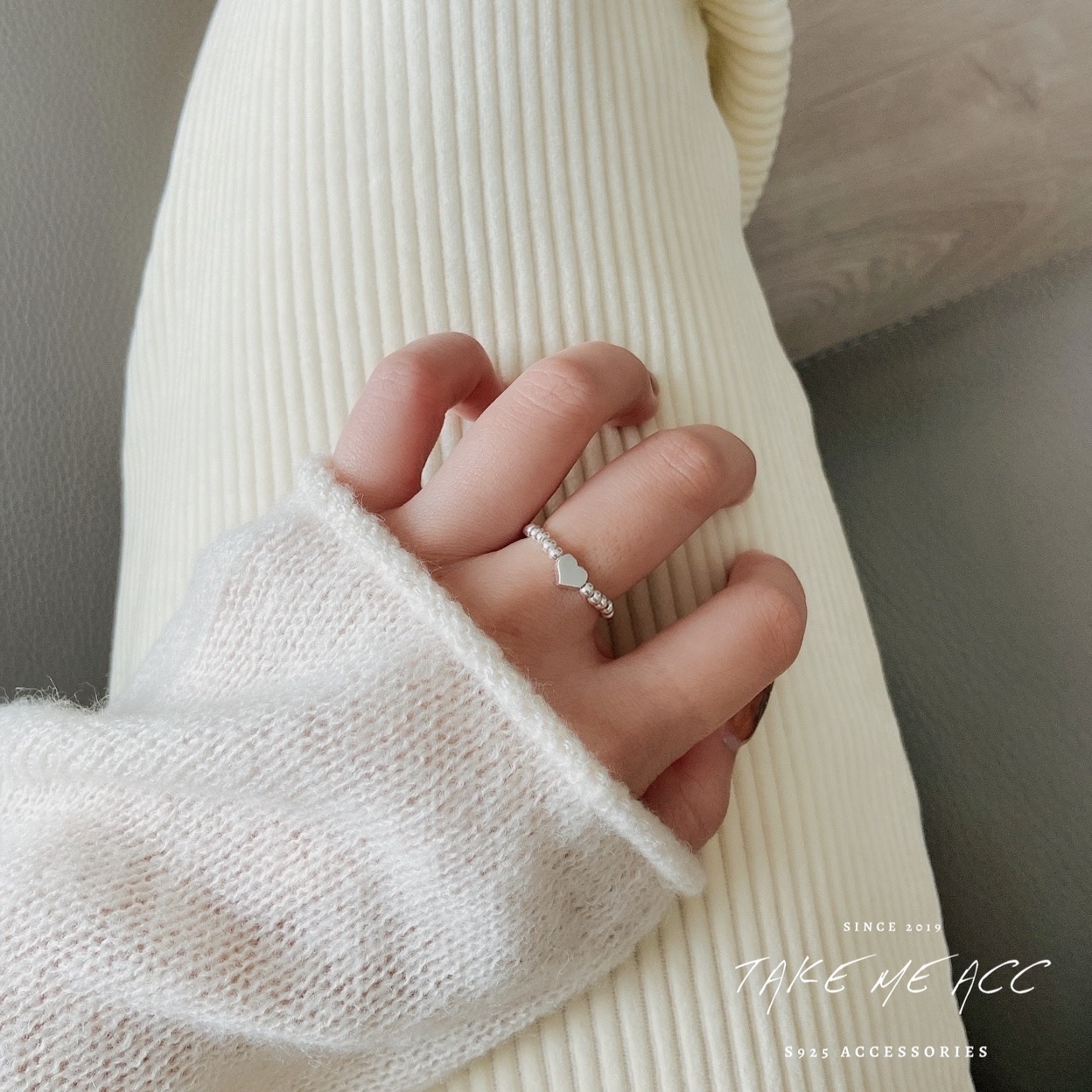 愛心豆豆｜純銀戒指