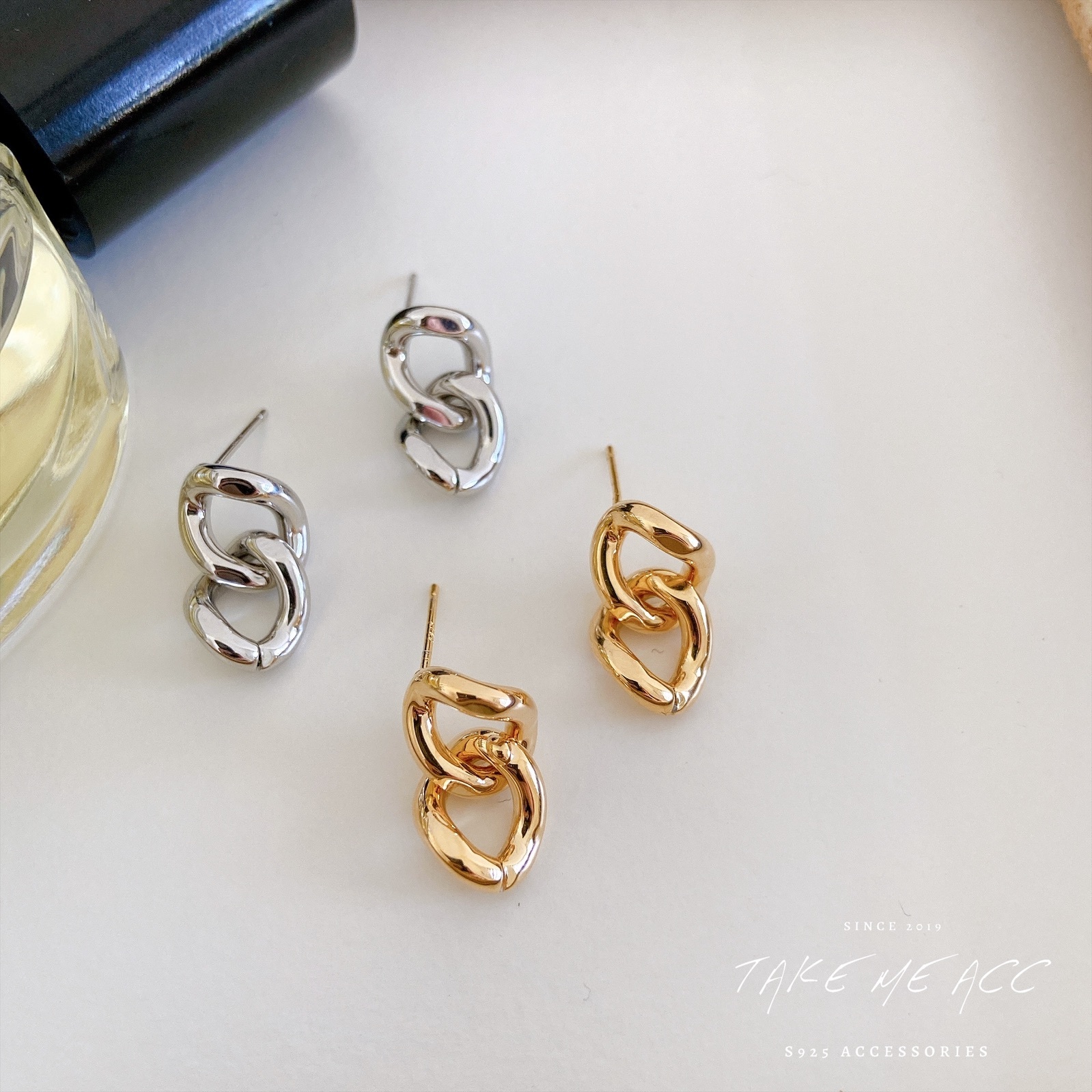 環環相扣｜純銀針耳環