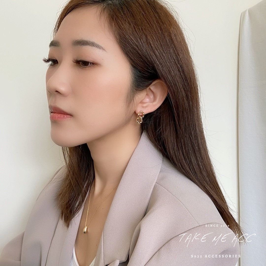 環環相扣｜純銀針耳環