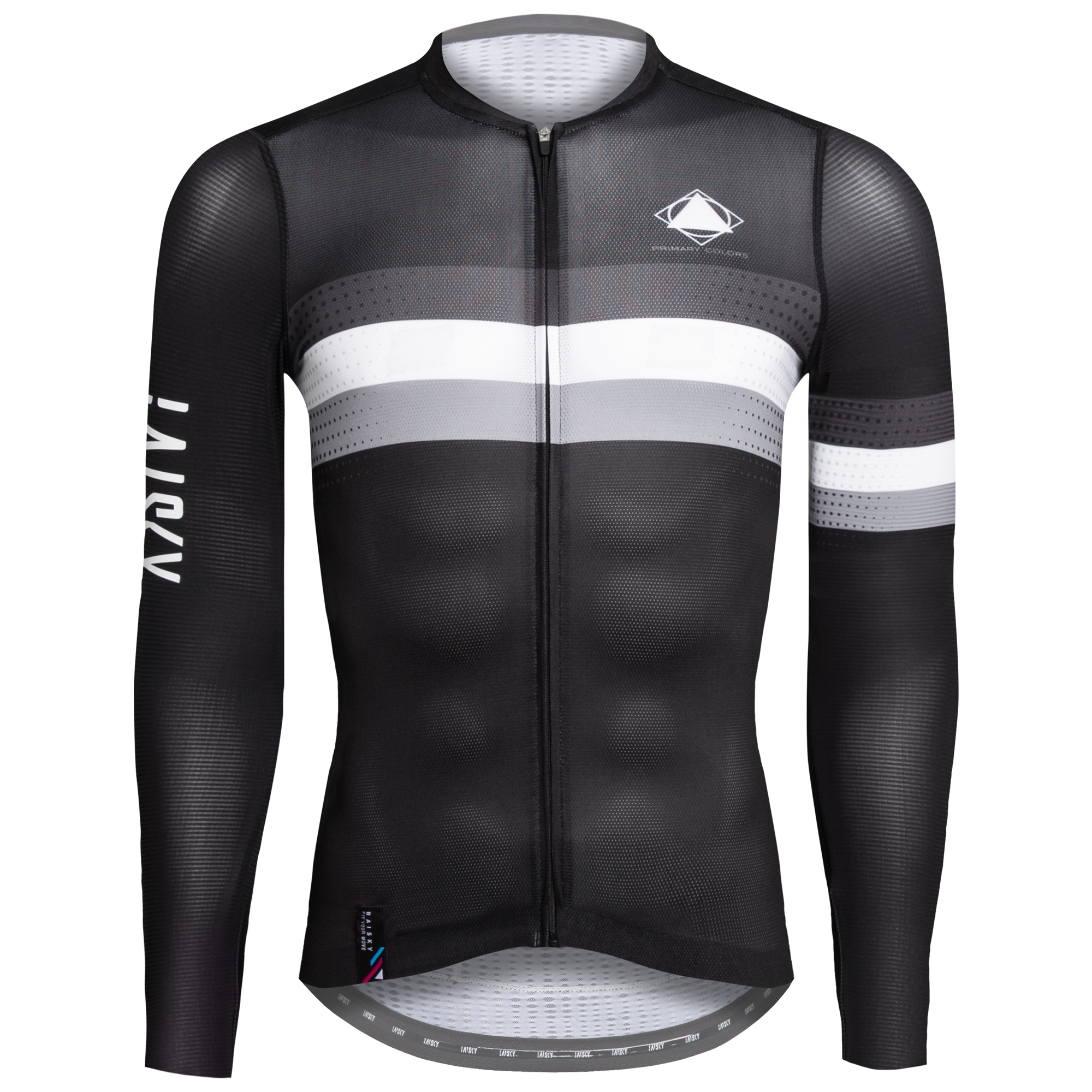 男款空力薄款長車衣 平行線 黑