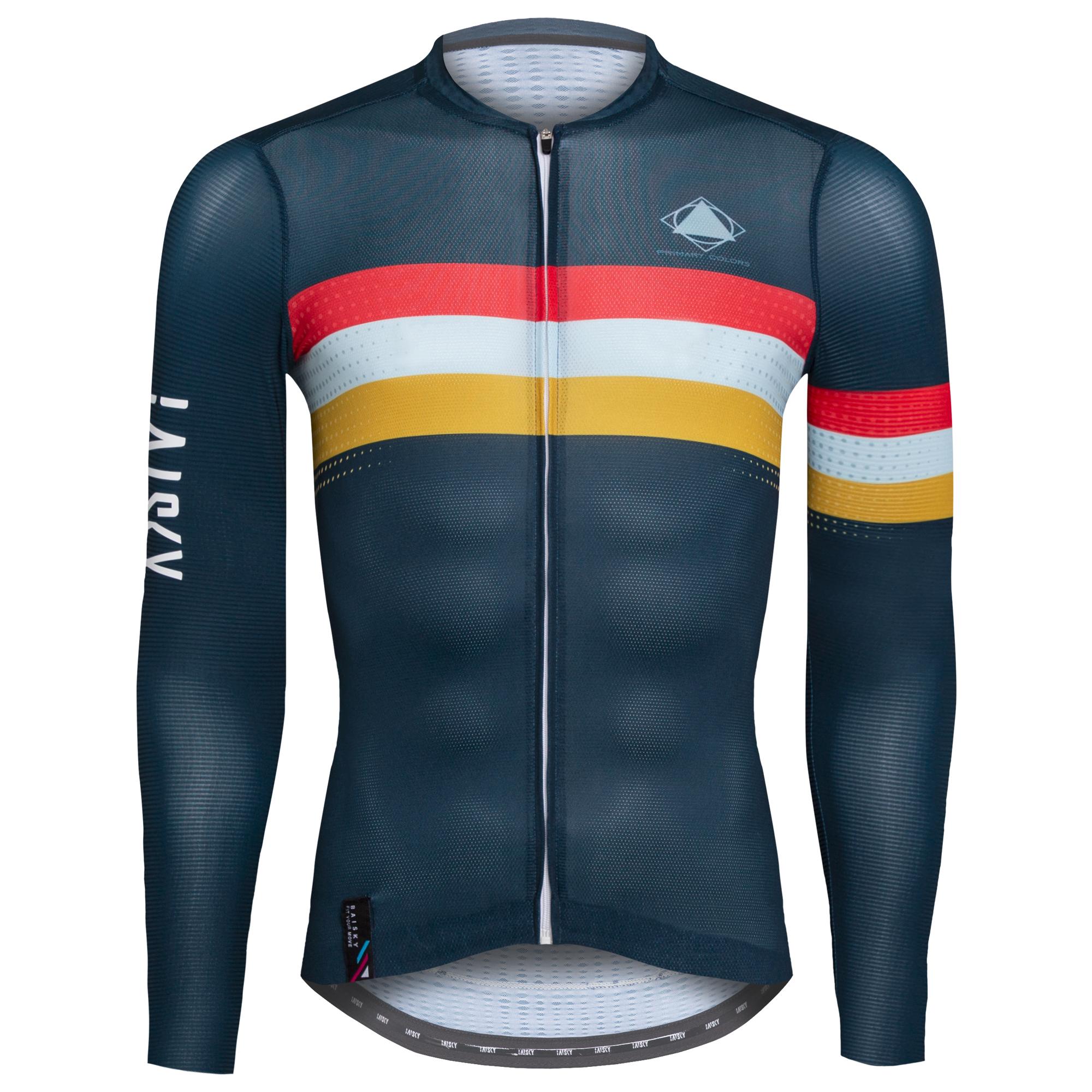 男款空力薄款長車衣 平行線 藍