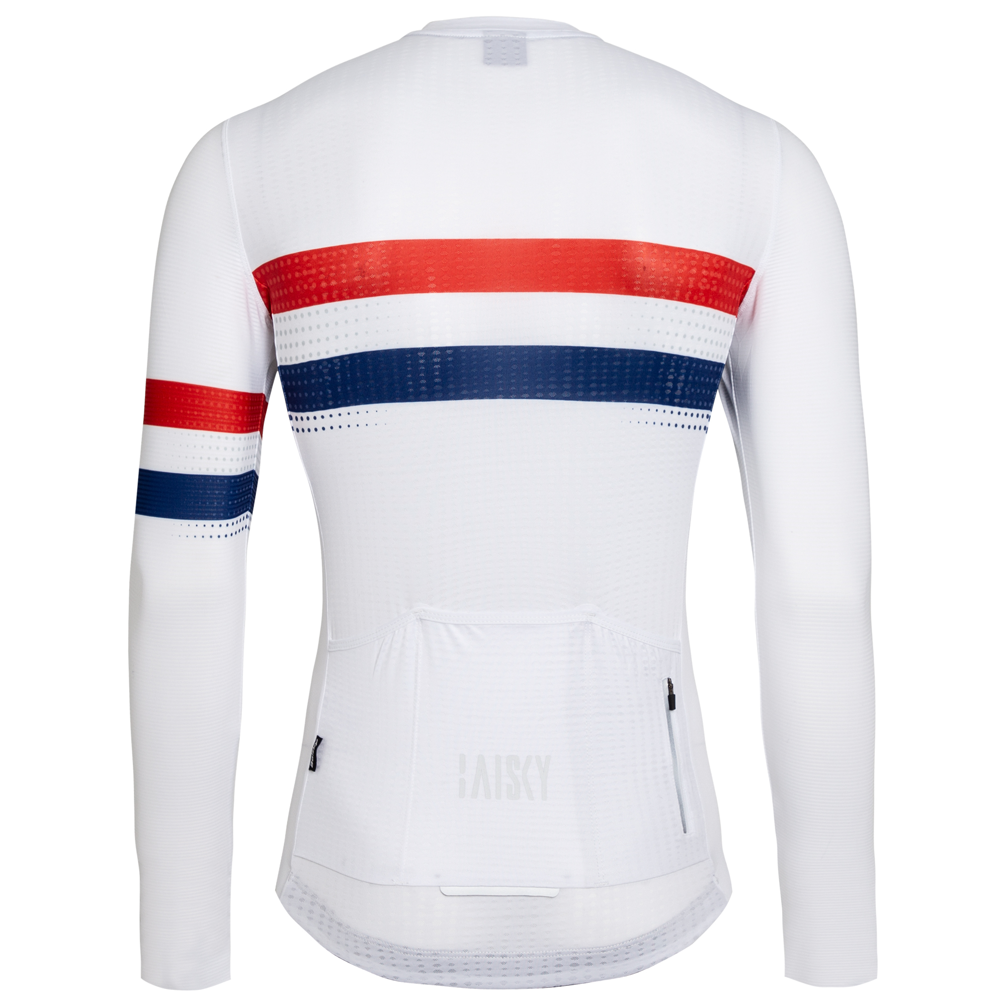 男款空力薄款長車衣 平行線 白