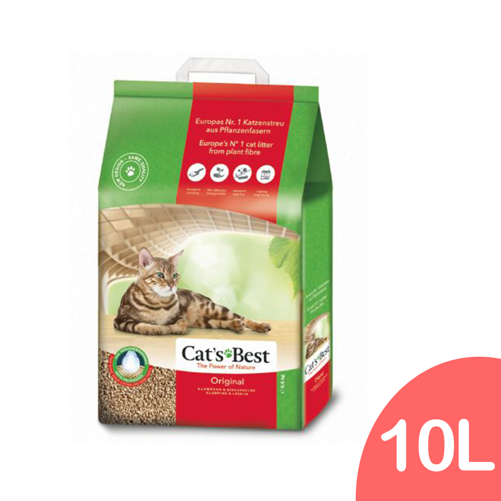 【Cat’s Best德國凱優】紅標凝結木屑砂 10L(4.3KG)