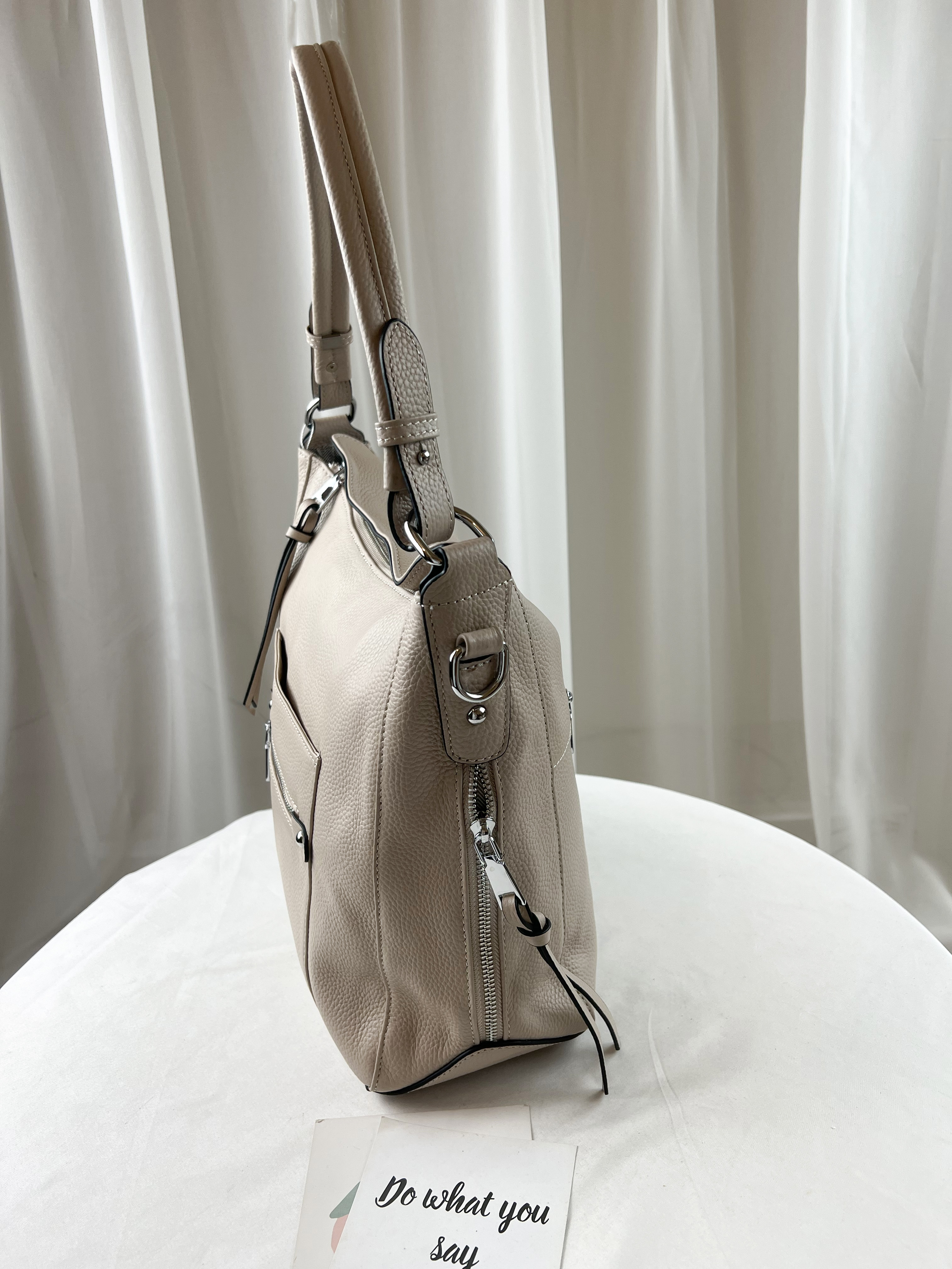 奶茶杏 真皮牛皮側背包 #SM-21-26