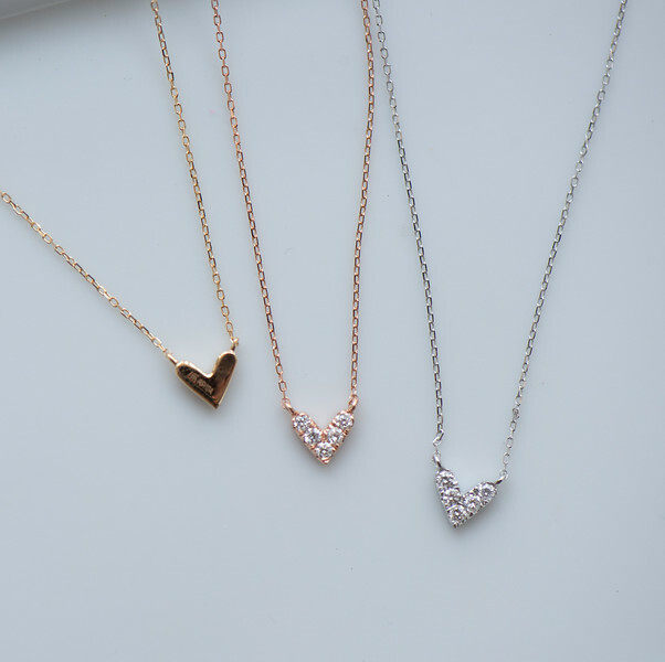 18K Sweet Heart Diamond Necklace