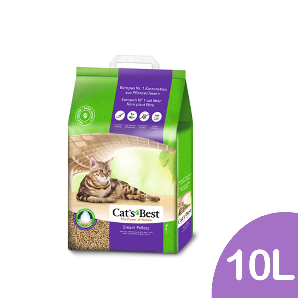 【Cat’s Best 德國凱優】紫標凝結木屑砂-特級無塵 10L(5KG)