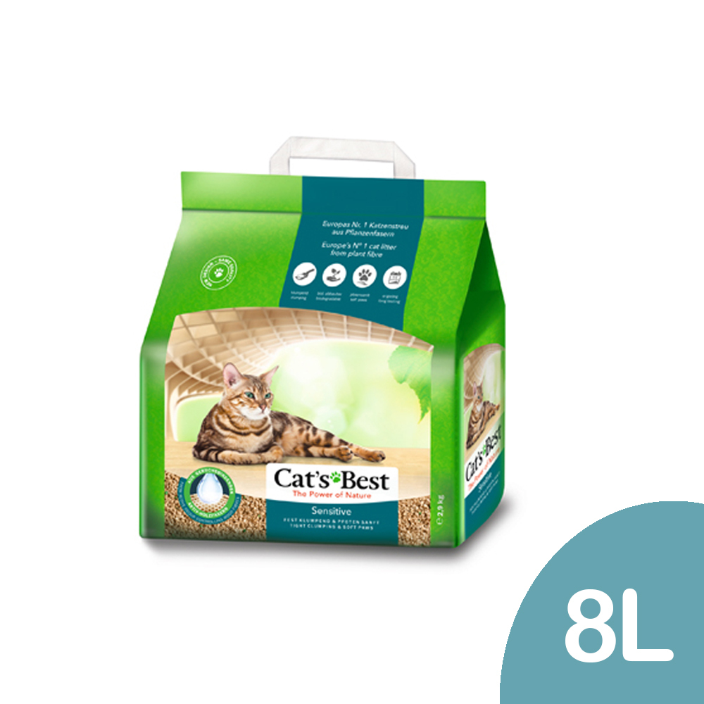 【Cat’s Best德國凱優】黑標凝結木屑砂-強效除臭 8L(2.9KG)