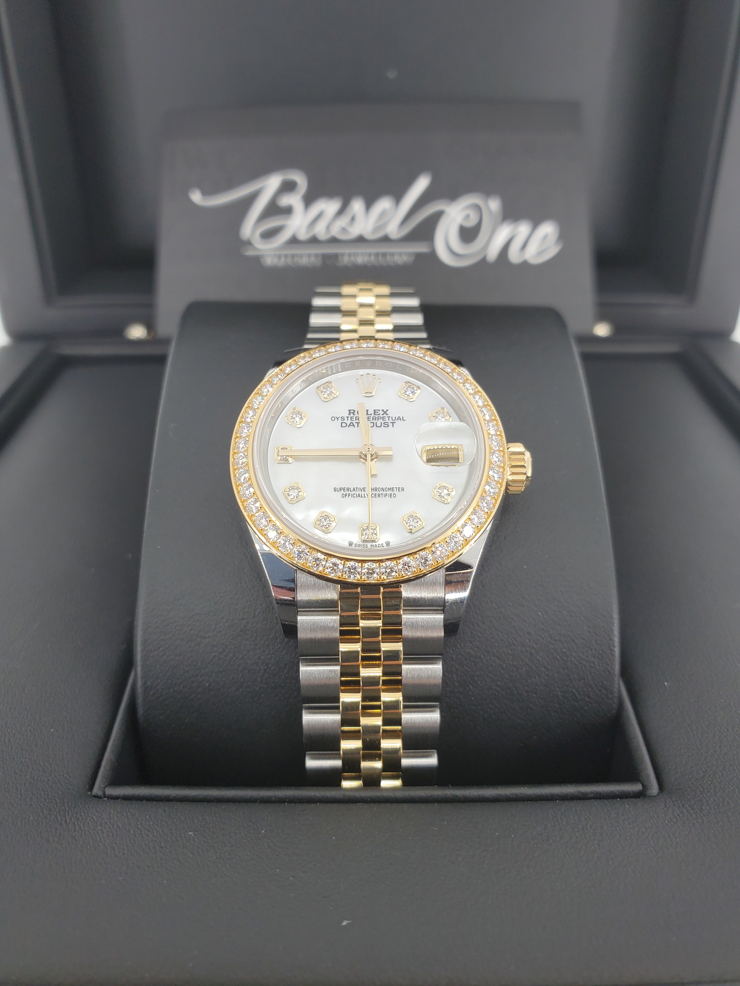 BRAND NEW ROLEX 279383rbr 279383 MOTHER-OF-PEARL DIAL WITH DIAMOND YELLOW GOLD LADY-DATEJUST JUBILEE STRAP 28 MM