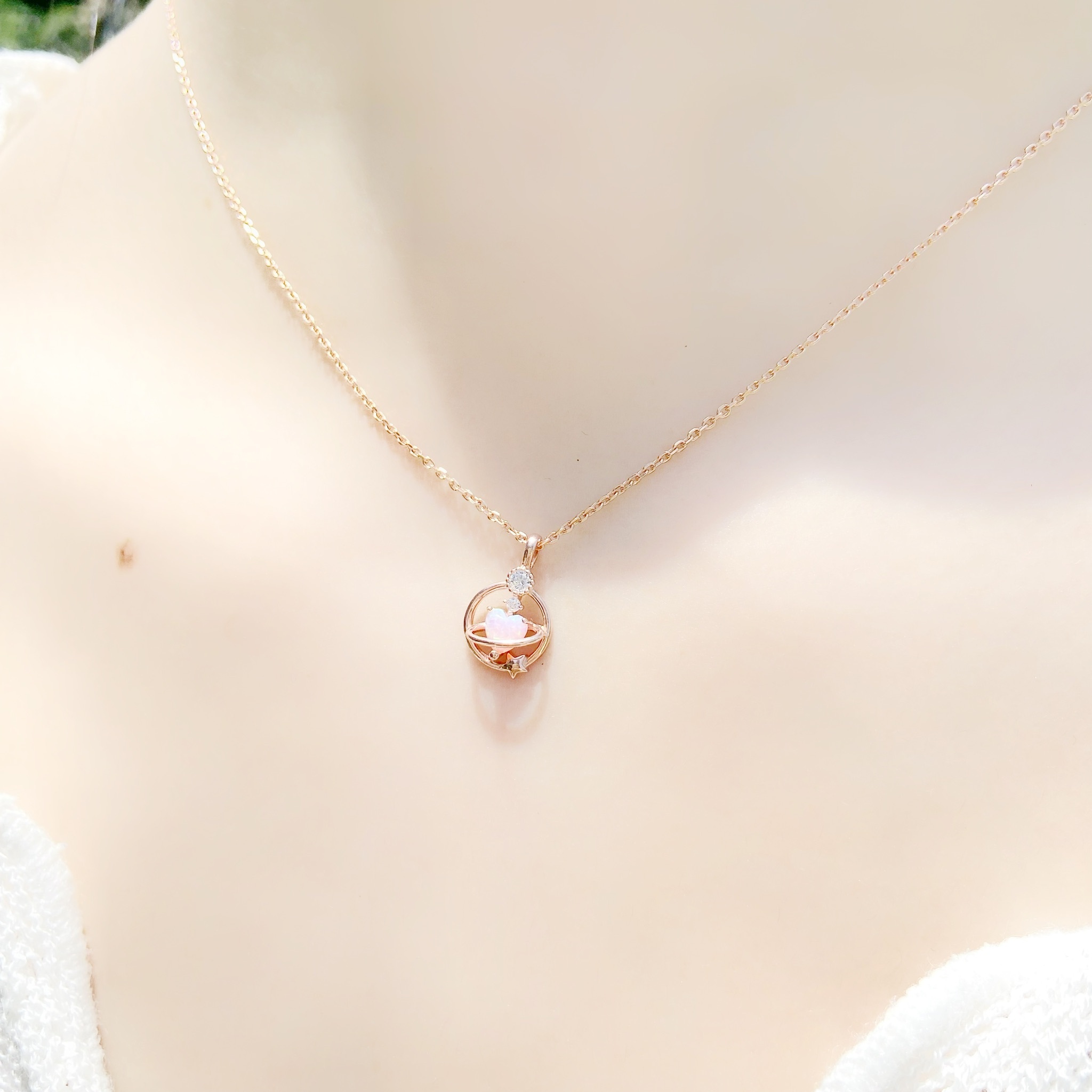 | 925 Silver・ Rose Gold | Love Planet Necklace  | NE0564 |