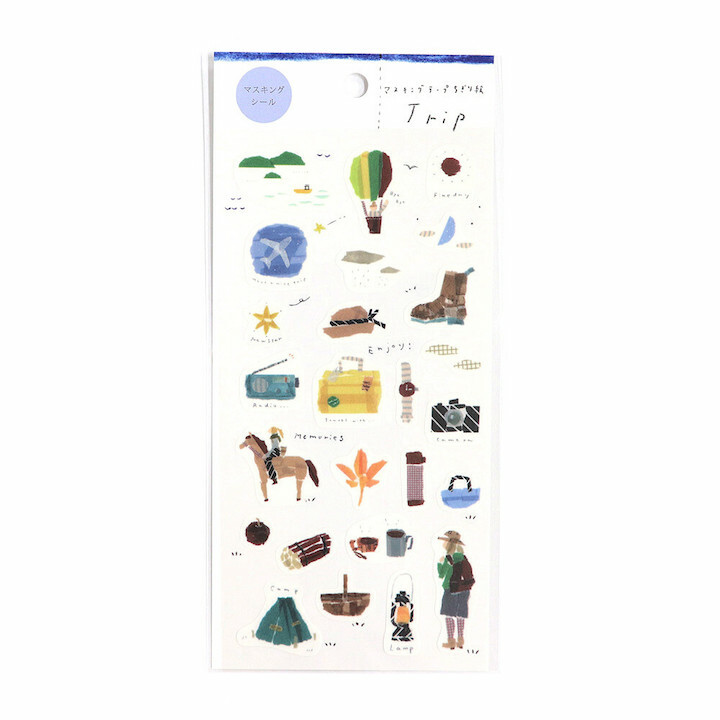 旅遊Trip 紙膠帶拼貼風 和紙貼紙 J-265｜日本 田村美紀