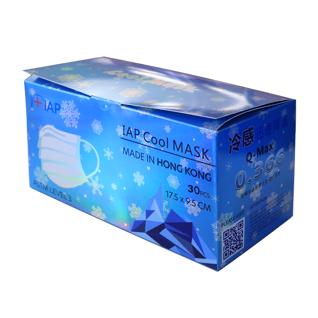 FC016ICOOLHK [香港製] IAP 成人冷感冰涼口罩 - 30片 獨立包裝 (ASTM Level 3)