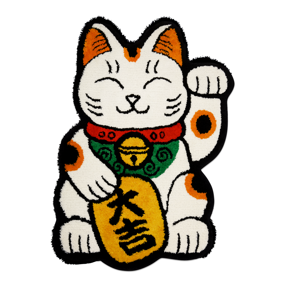 RAW EMOTIONS 大吉招財貓地毯 白色