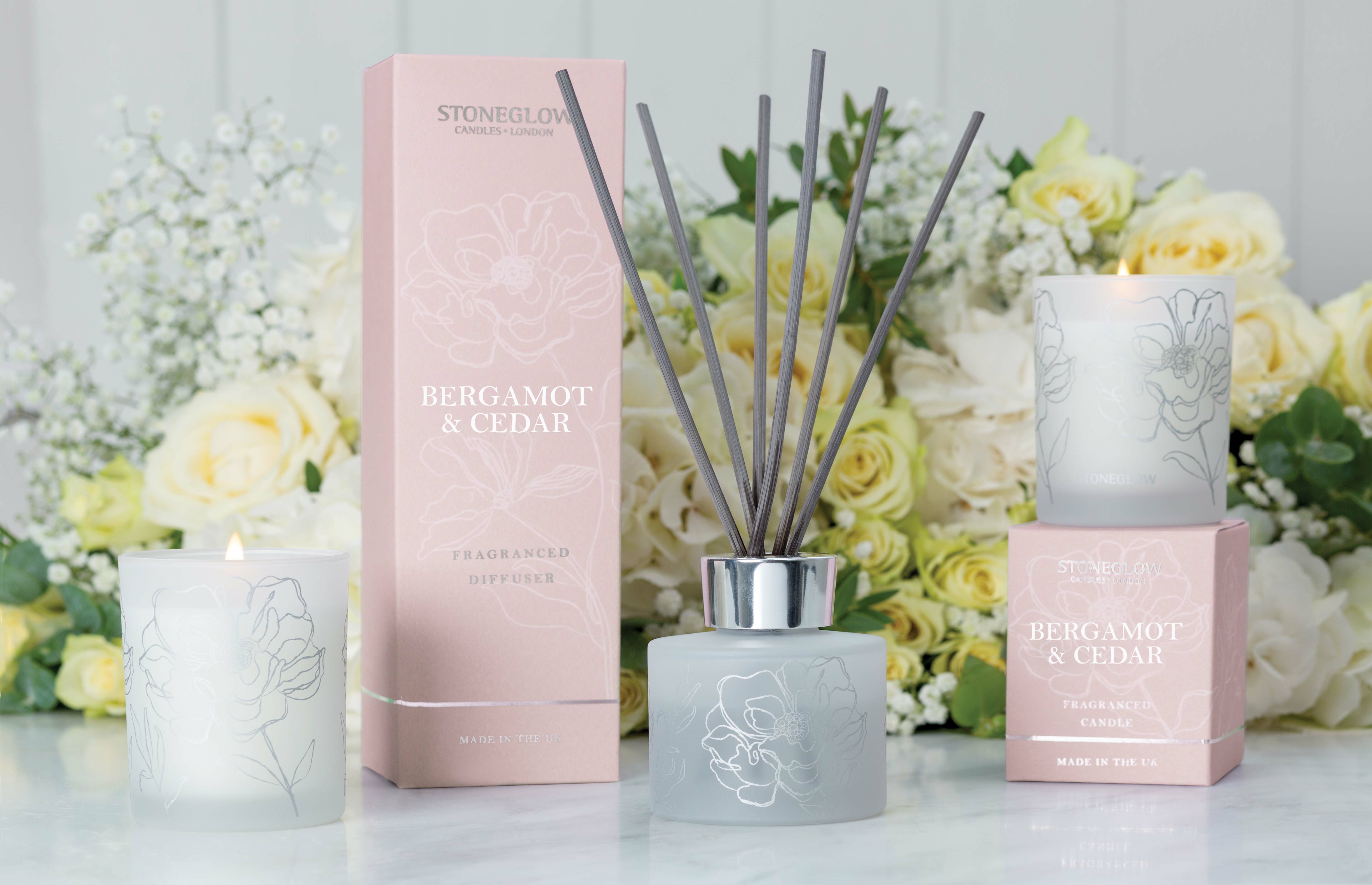 STONEGLOW DAY FLOWER - BERGAMOT & CEDAR - REED DIFFUSER 120ML