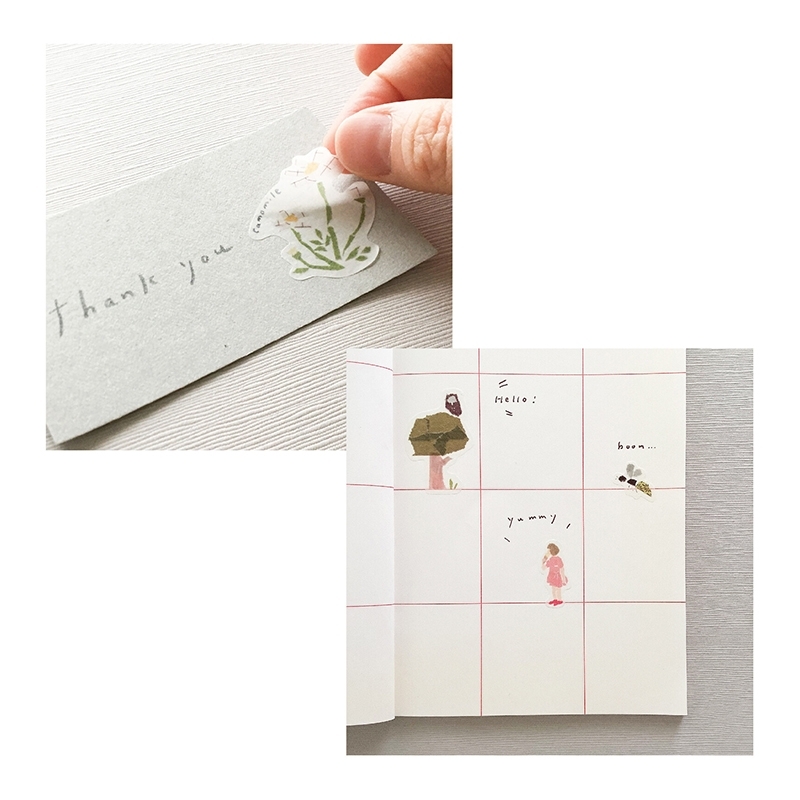 午茶時光Tea time 紙膠帶拼貼風 和紙貼紙 J-236｜日本田村美紀