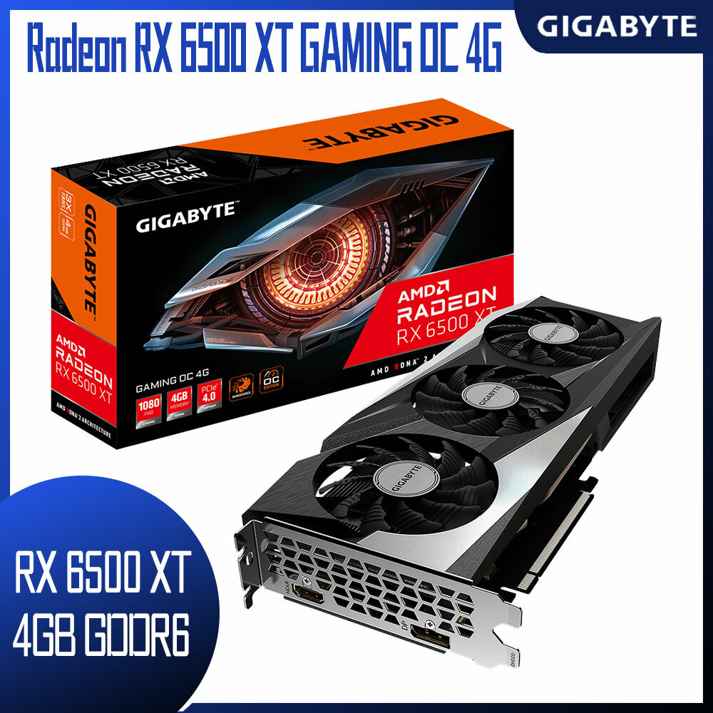 GIGABYTE 技嘉】 Radeon RX 6500 XT GAMING OC 4G 顯示卡- 驊哥電腦