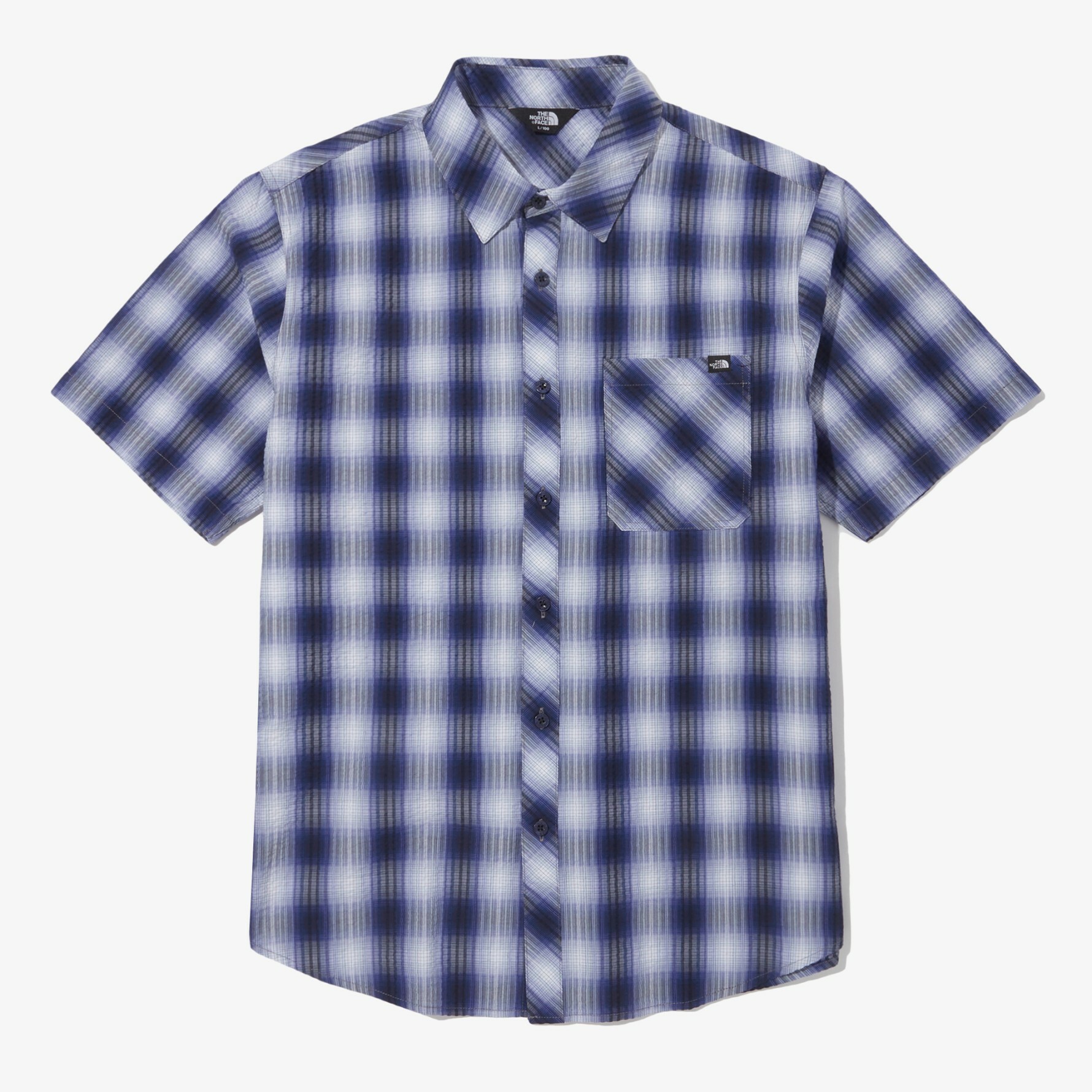 THE NORTH FACE SEERSUCKER PLAID 短袖 襯衫 藍格紋 NH8SN07A