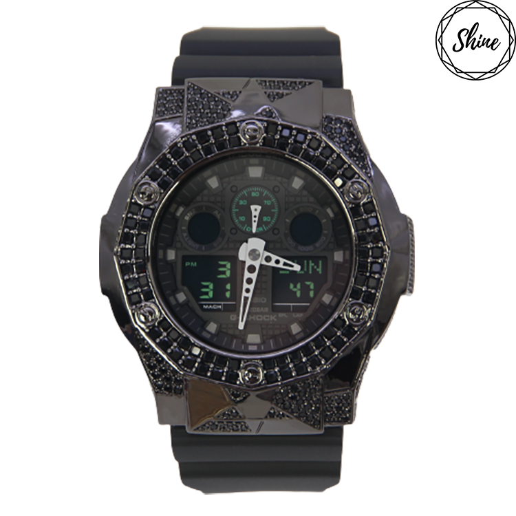 黑色 改裝手錶 GA-100MB-1A - 尋星