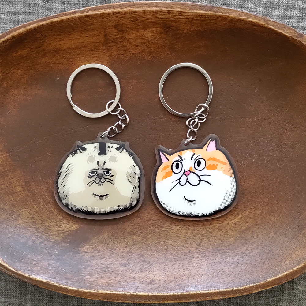 【ehcat貓室友】貓頭似顏繪鑰匙圈