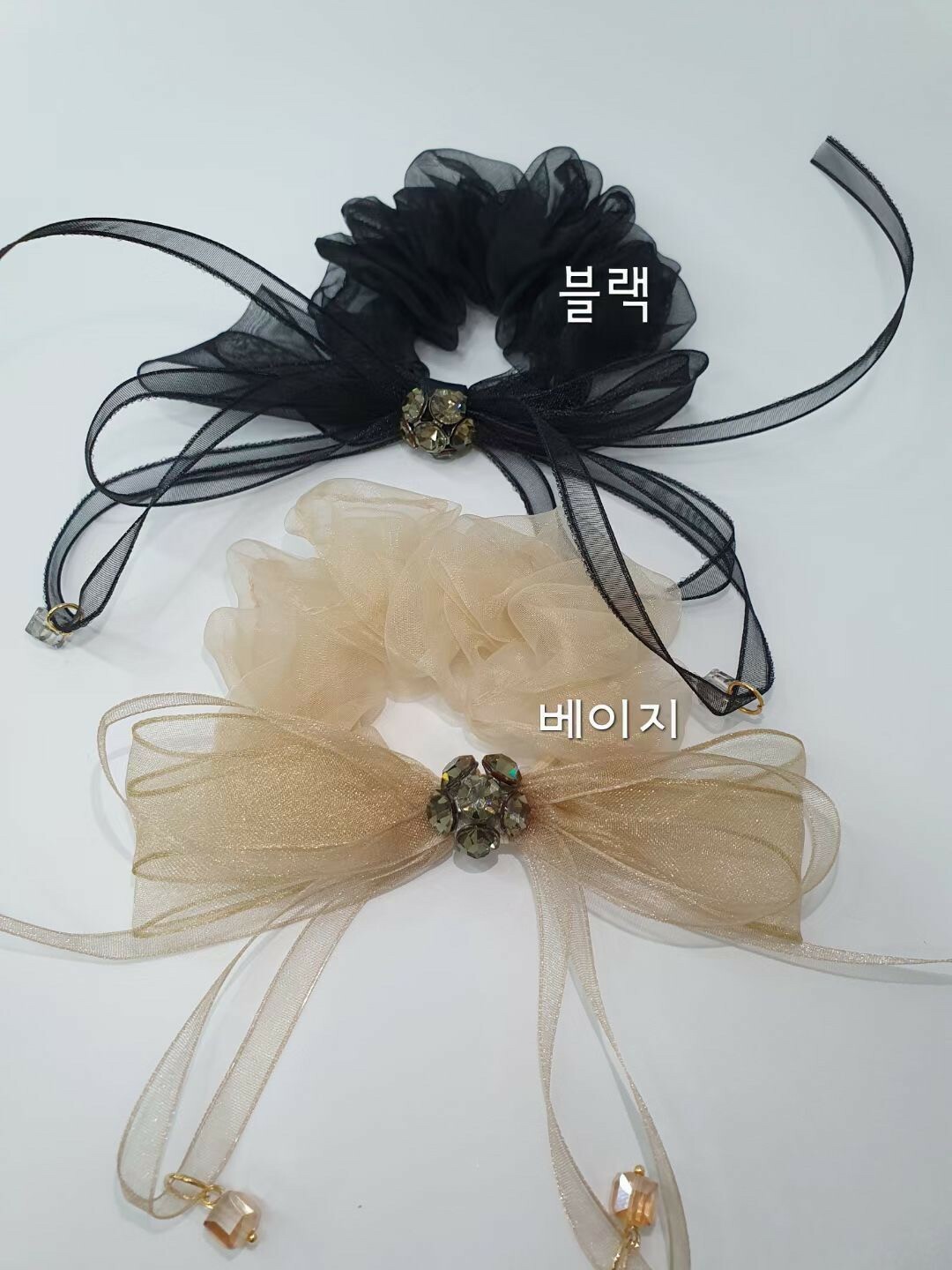 2205220鑽飾紗質緞帶蝴蝶結髮束