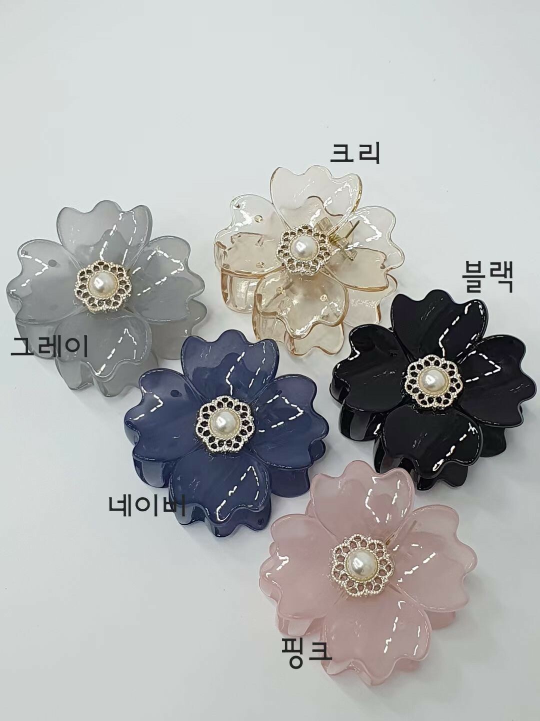 2206050壓克力花瓣珍珠花蕊抓夾