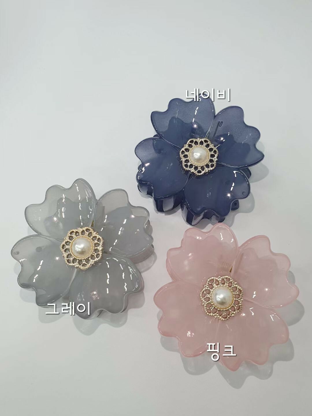 2206050壓克力花瓣珍珠花蕊抓夾