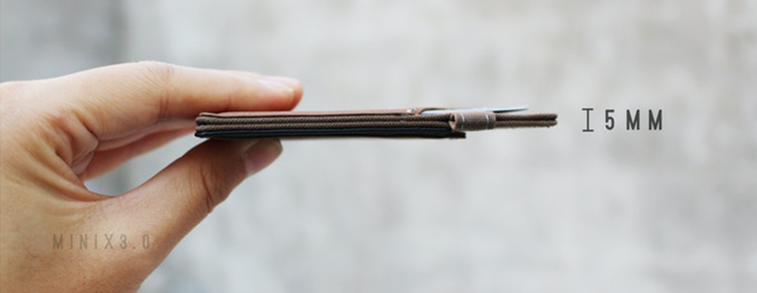 Minix 3.0 軽量盗難防止カード ホルダーグレーカード ホルダー ショート クリップ クレジット カード ホルダー レザー ギフト - 定期入れ・パスケース - 合皮