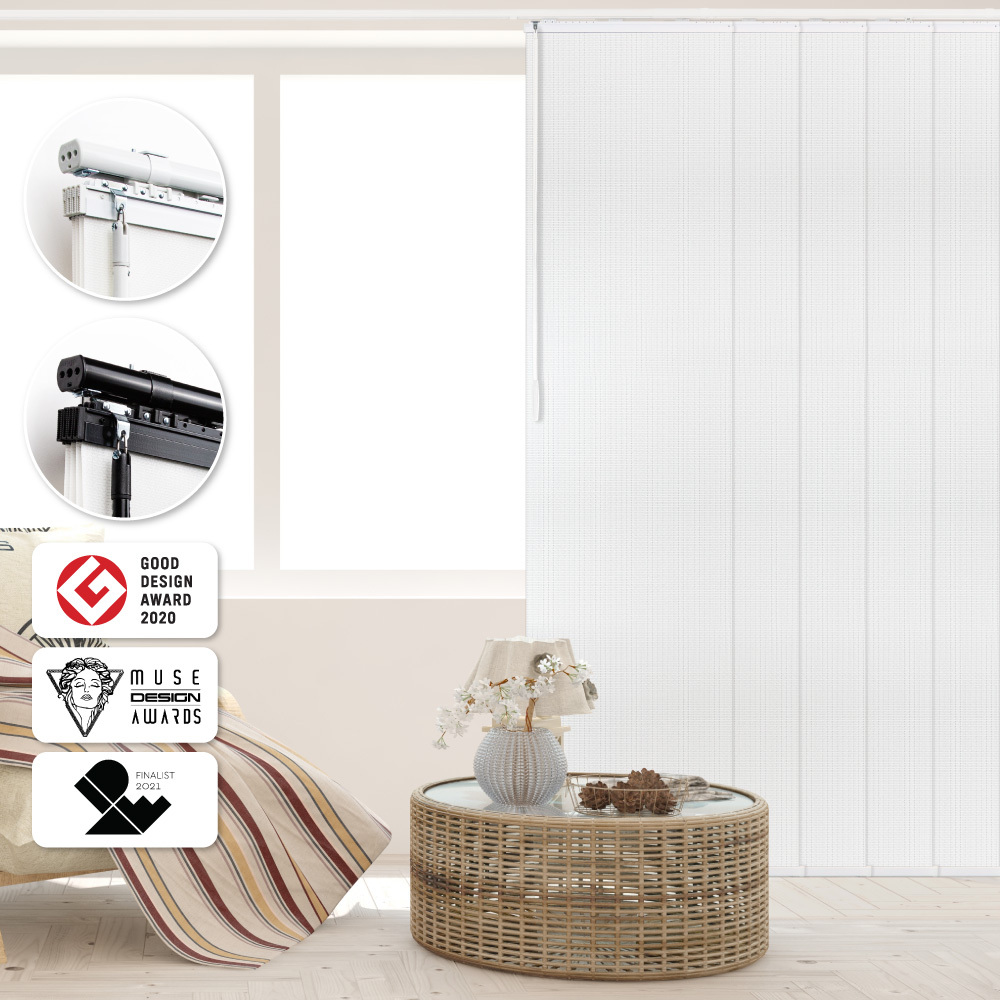 白晝瑞雪│半遮光│40x4片│伸縮片簾隔間簾│遮蔽寬度85-145cm│遮蔽高度180cm