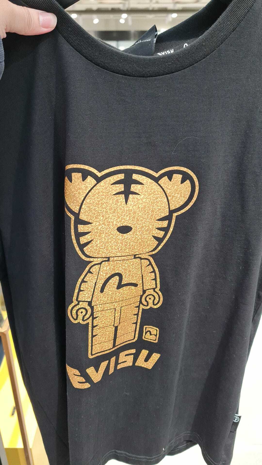 [S] EVISU TIGER SHORT SLEEVE T-SHIRT [FINAL SALE], BLACK, EU5UTS921-BLACK (SEV10)