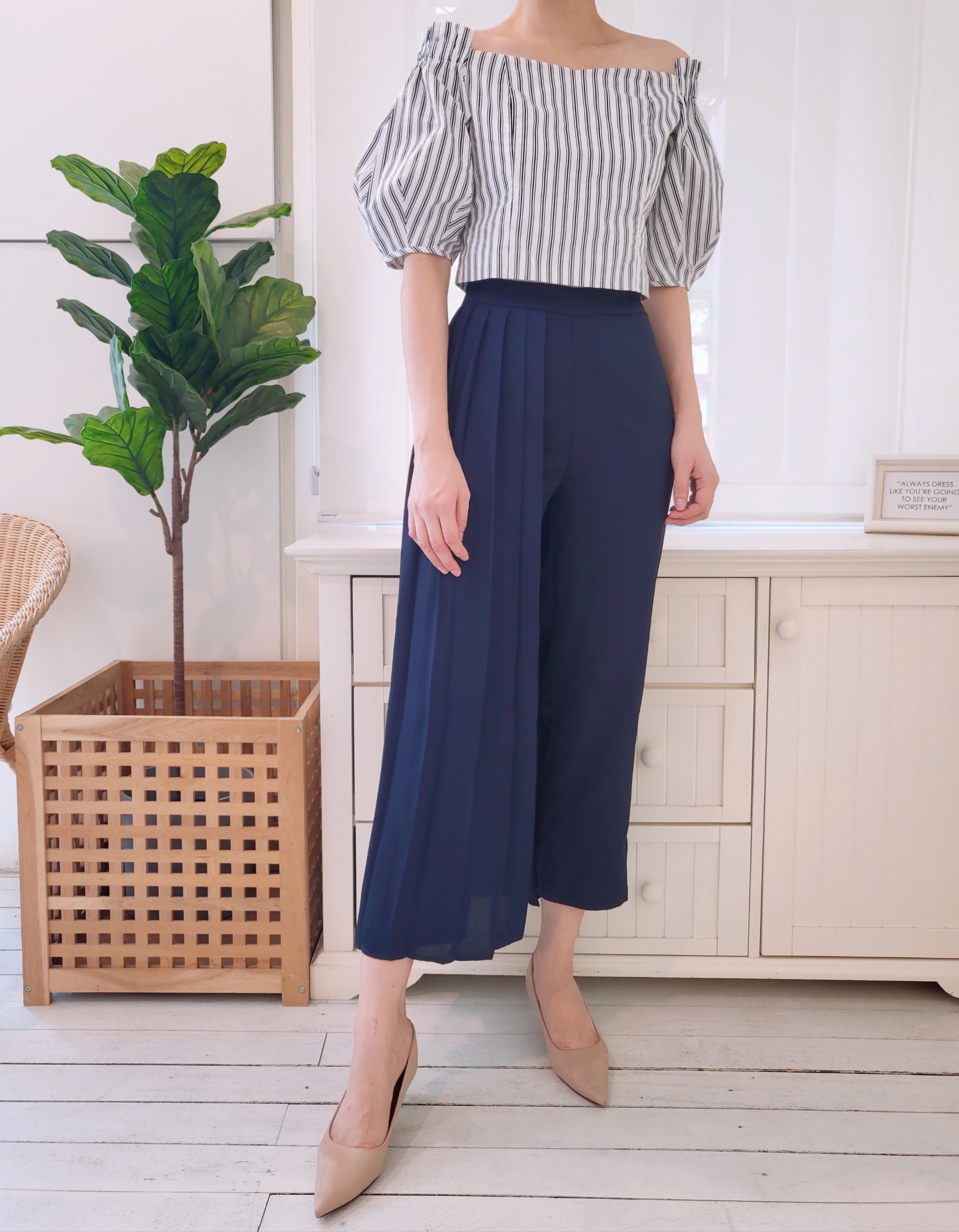 OVERLAY CHIFFON PLEAT CULOTTES