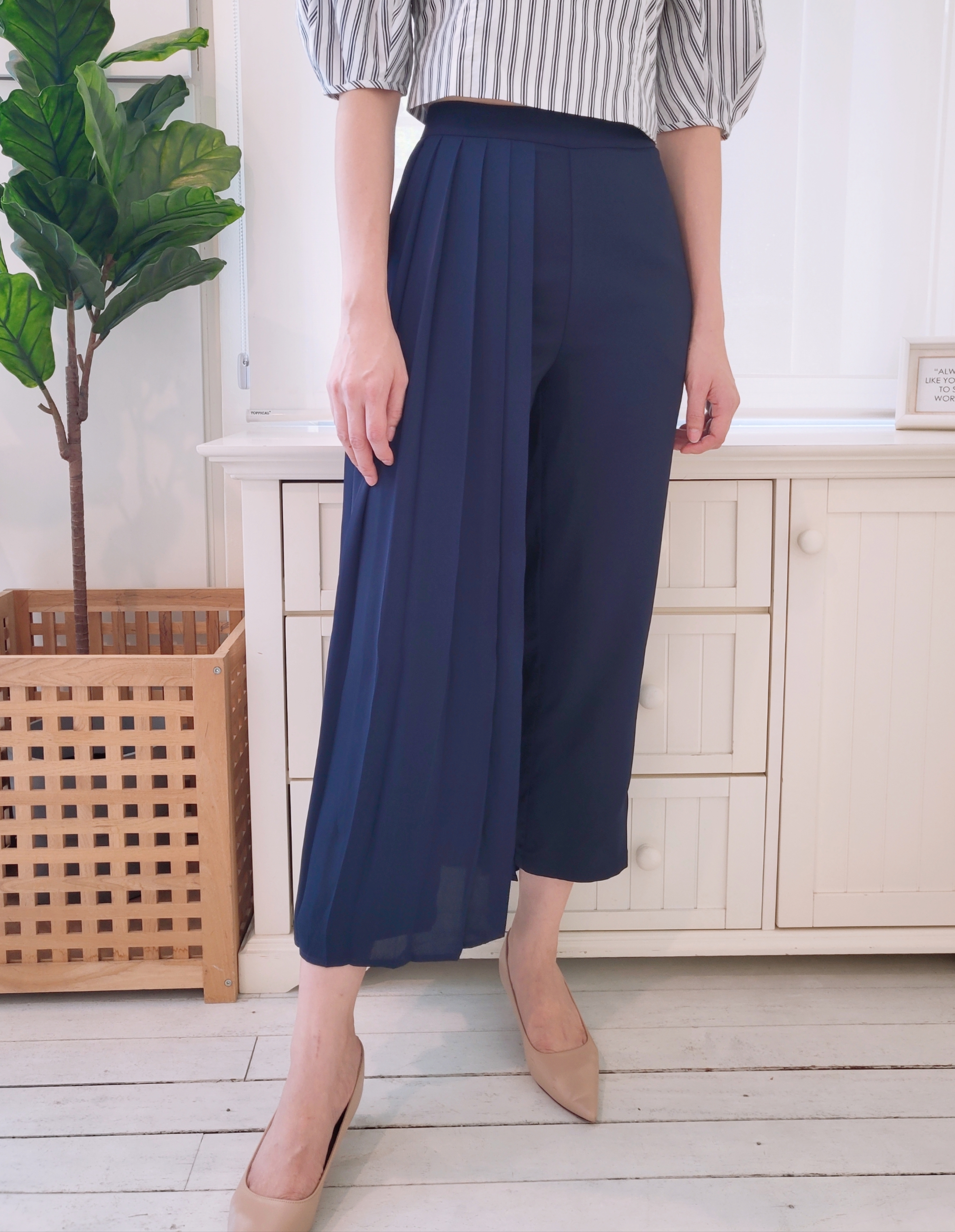 OVERLAY CHIFFON PLEAT CULOTTES