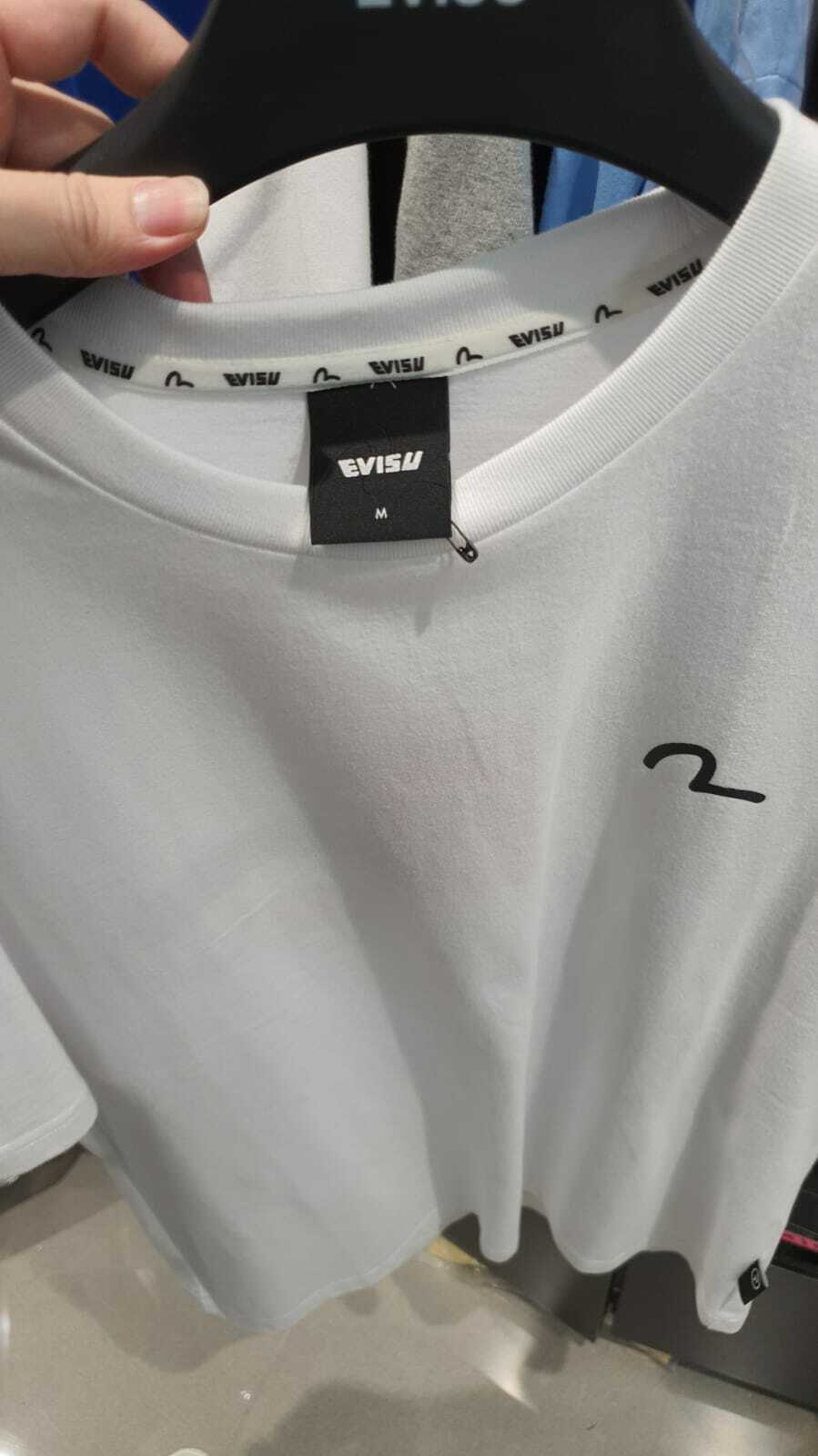 [S] EVISU PLANNED HILLS ENGLISH LOGO ROUGE SHORT SLEEVE T-SHIRT, WHITE, EU5UTS903-WHITE (SEV42)