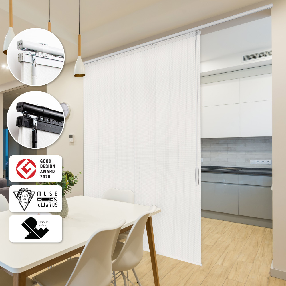 白晝瑞雪│半遮光│60x6片│伸縮片簾隔間簾│遮蔽寬度250-335cm│遮蔽高度240cm