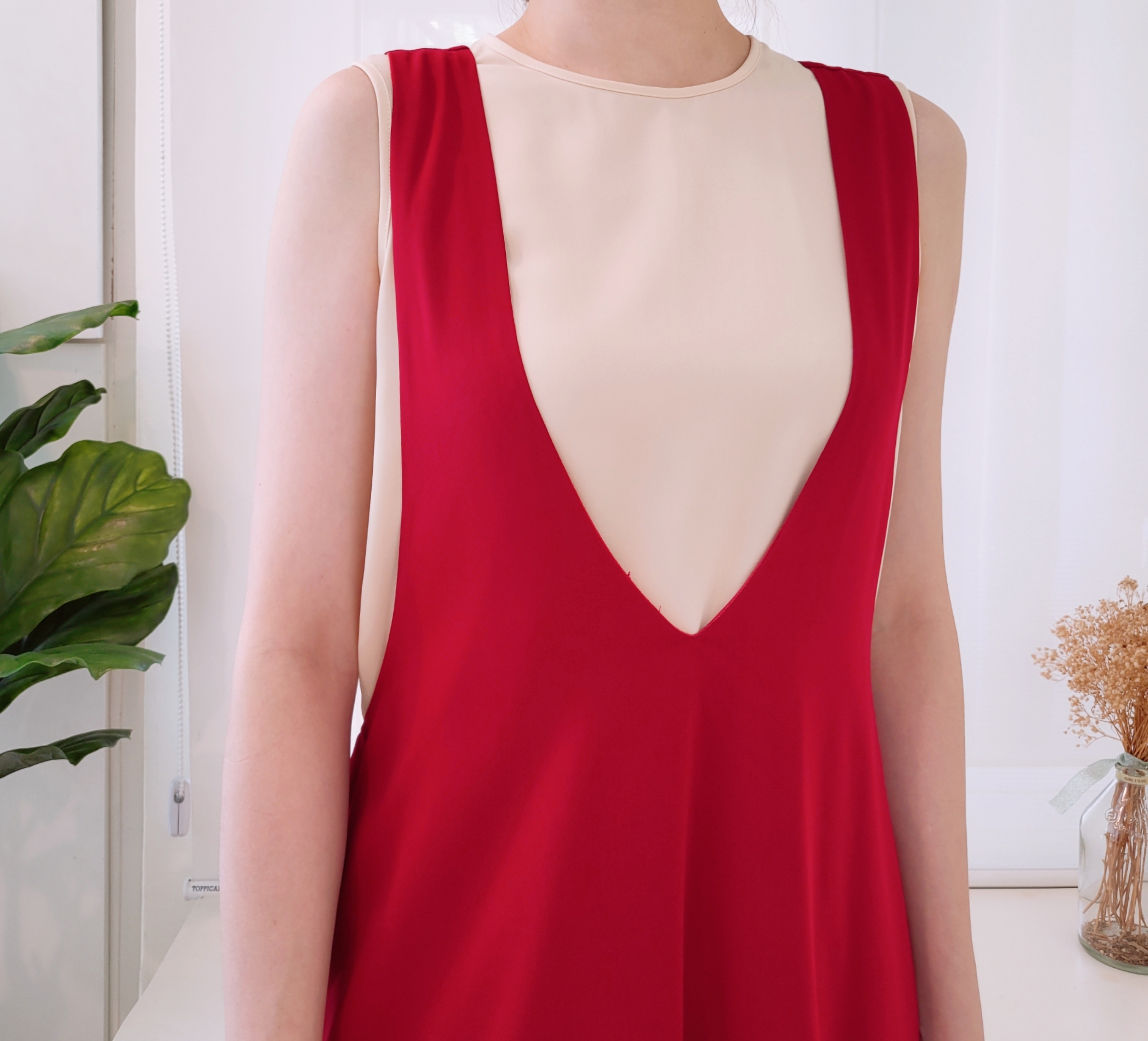 TWO PIECE ASYMMETRIC SHIFT DRESS