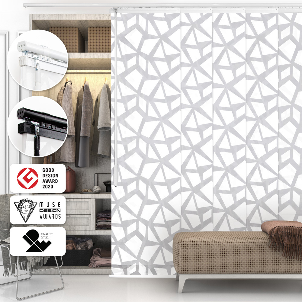 現代幾何│透光│60x4片│伸縮片簾隔間簾│遮蔽寬度125-225cm│遮蔽高度240cm