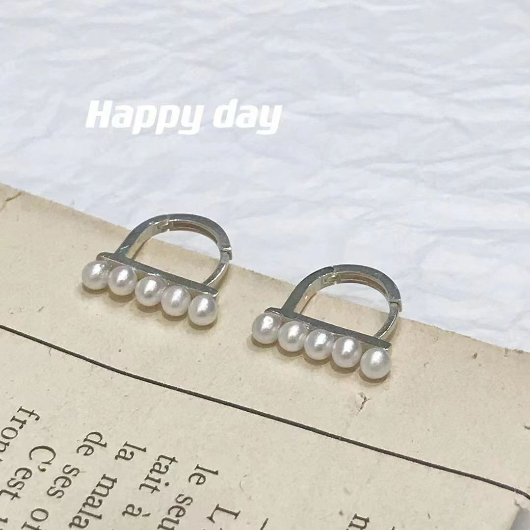 韩国Happy day饰品 纯银耳圈