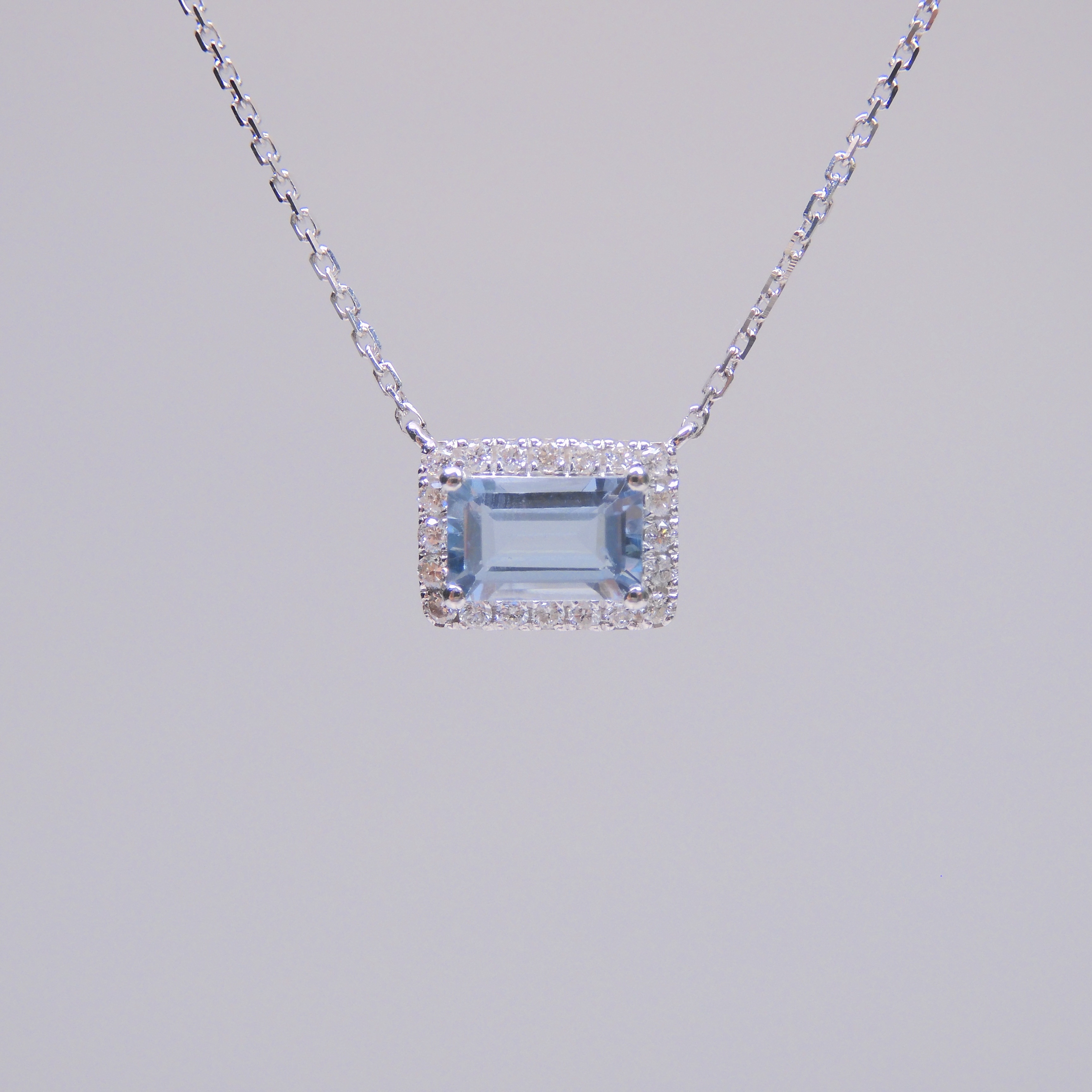 18K金 0.45ct 海藍寶項鏈