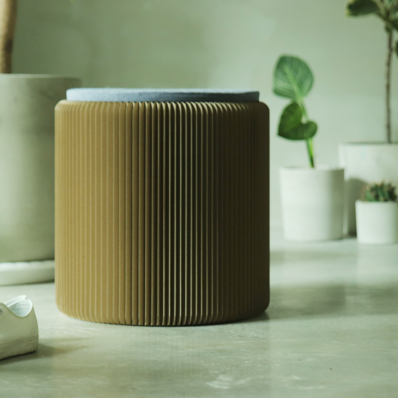台灣 洛陽紙櫃｜Earth Tiny Stool 蜂巢小凳 再生灰