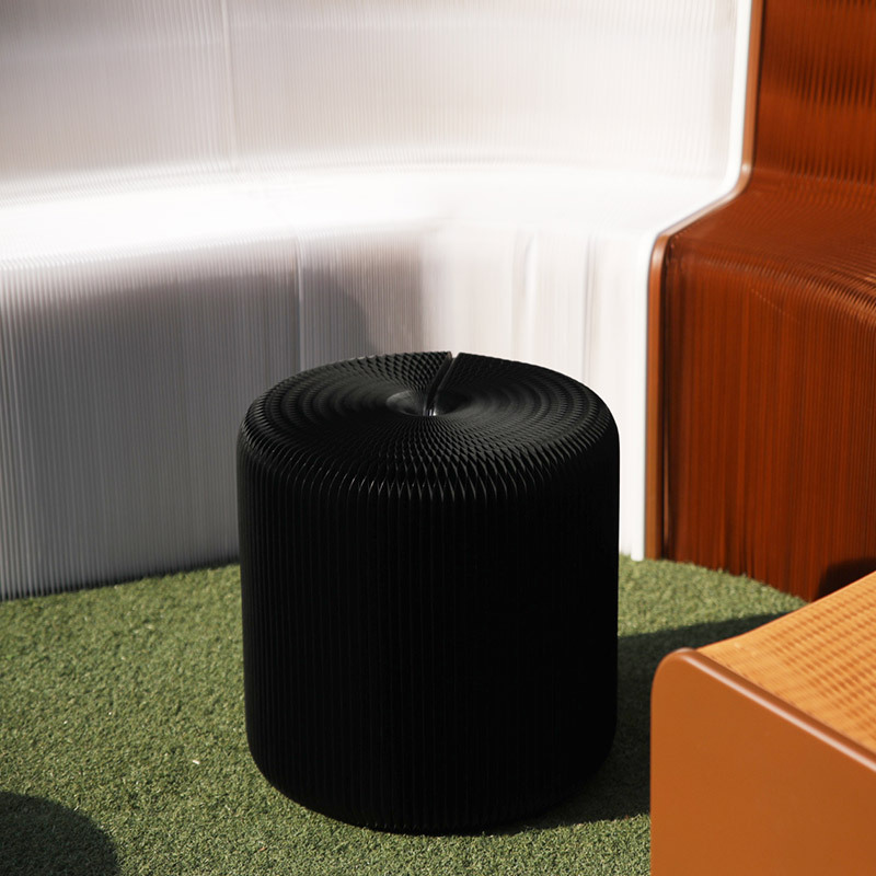台灣 洛陽紙櫃｜Earth Stool 蜂巢凳 熔岩黑