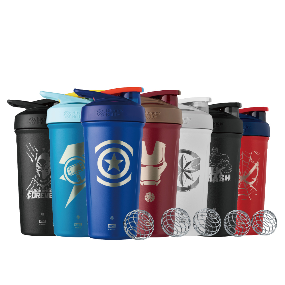 Blender Bottle Marvel Avengers Strada 24 oz Insulated Stainless Steel Shaker  Cup