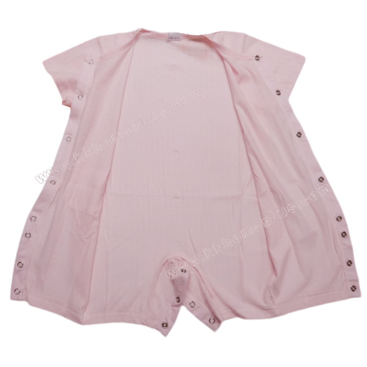 Koma Land: 嬰兒素色通花開鈕短袖連體衣 BE1820 (1-3碼)