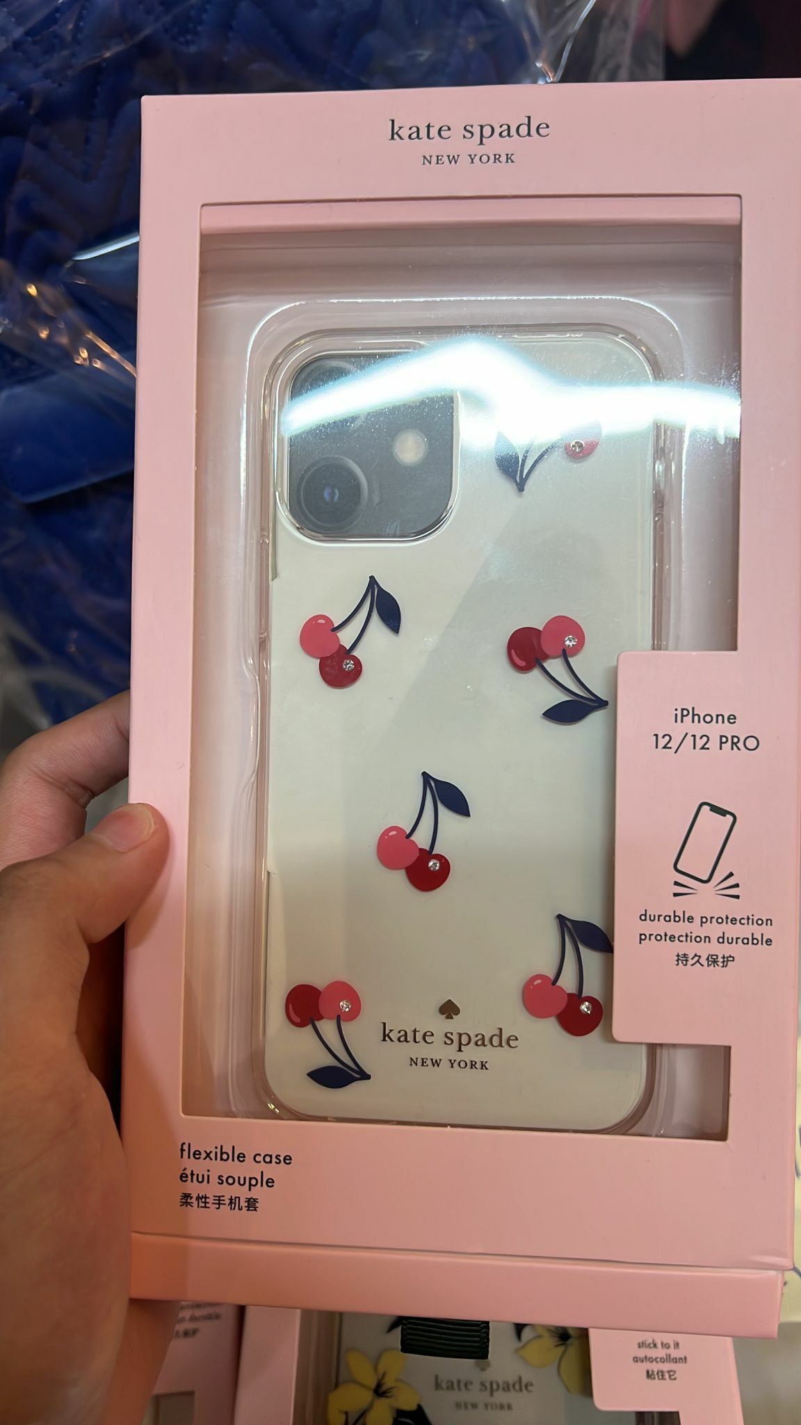 [S] KATE SPADE K6440 CHERRY 12/12 PRO JEWELED DANCING CASE, CLEAR, 196021022050 (SKS108)