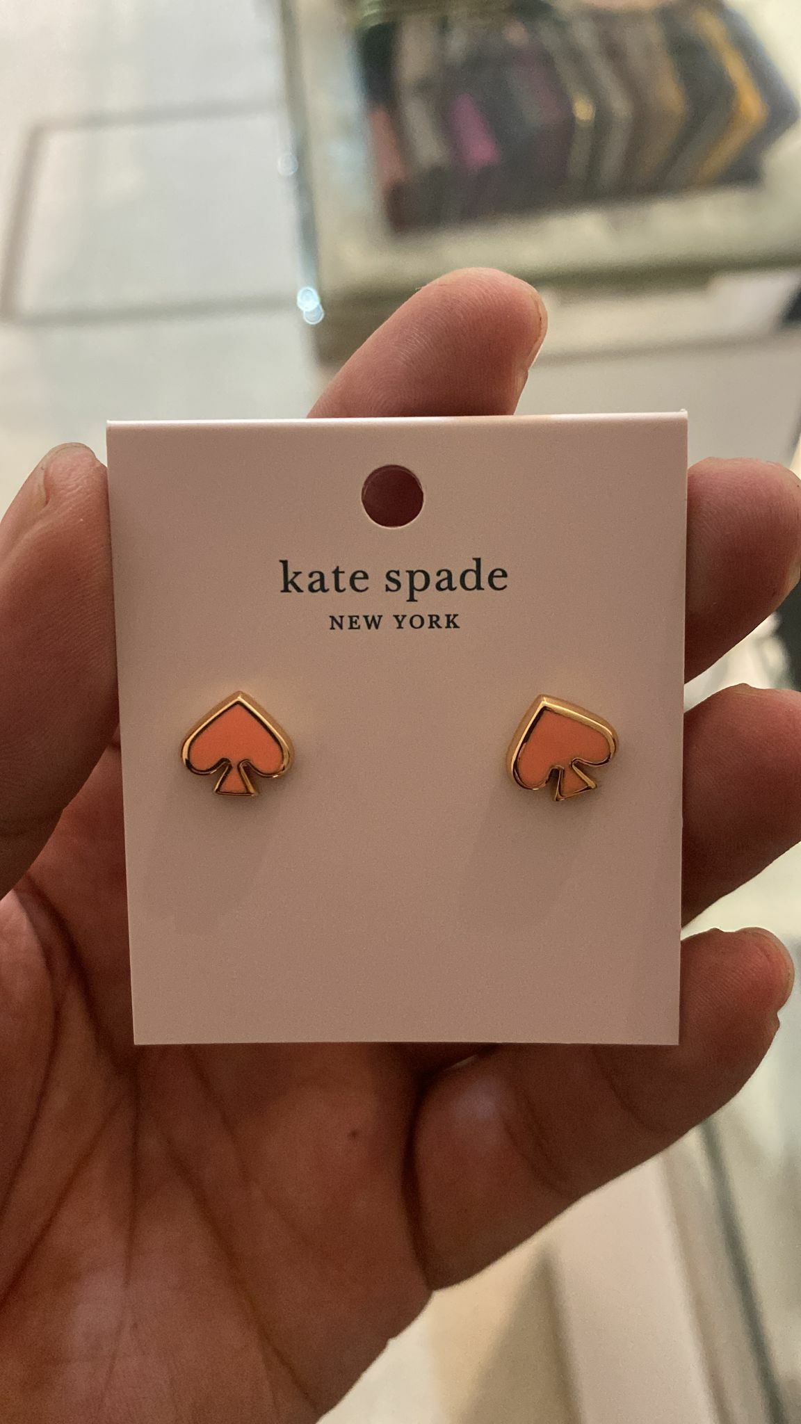 [S] KATE SPADE O0RU3069 EVERYDAY SPADE EARRINGS, MELON, 196021082382 (SKS110)