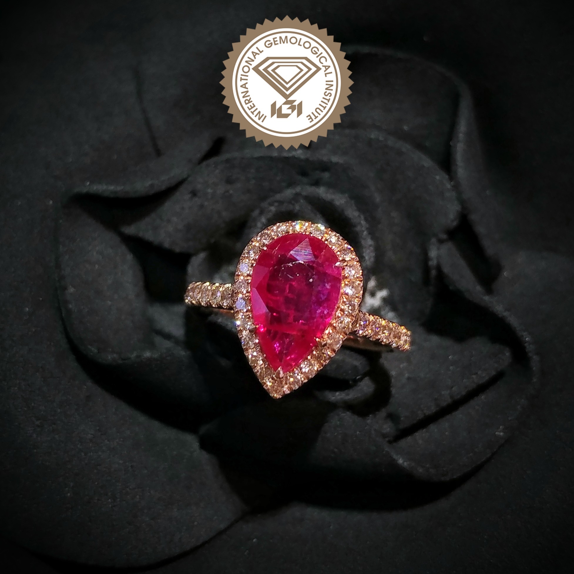 18K Rose Gold 1.95ct Ruby and Diamond Ring